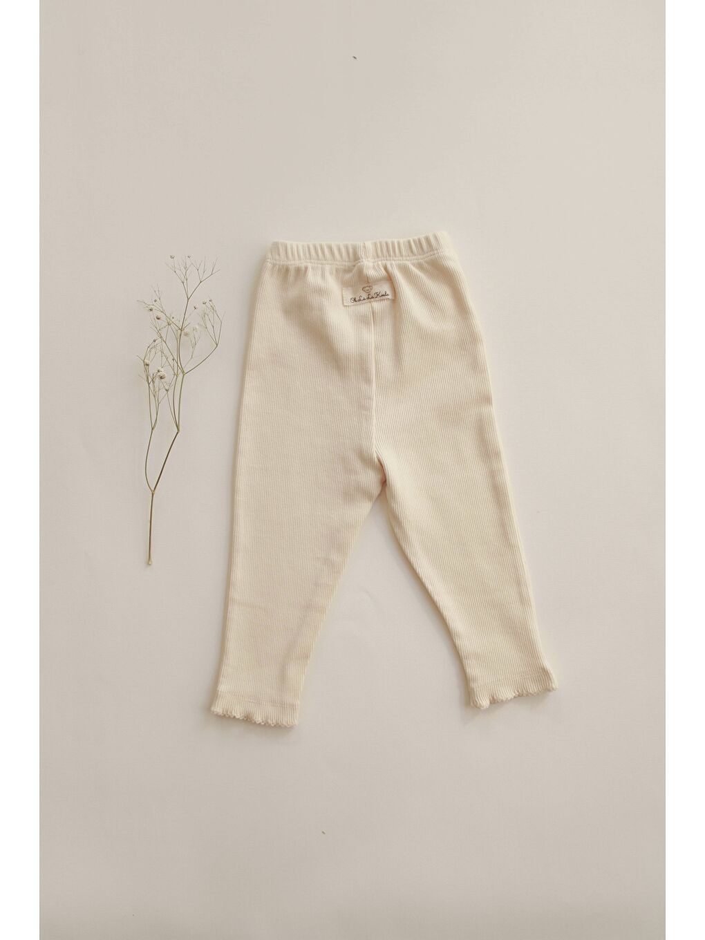 Ekru Krem Paça Dantelli Kaşkorse Tayt-2