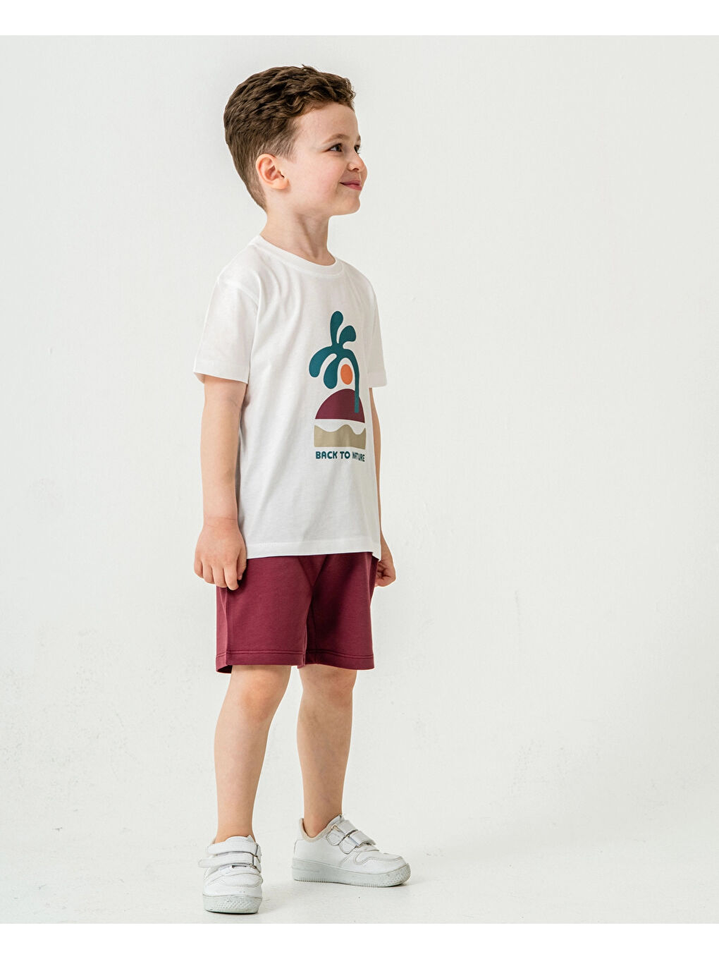 Bordo Back To Nature Baskılı Erkek Çocuk Takım 50308-3