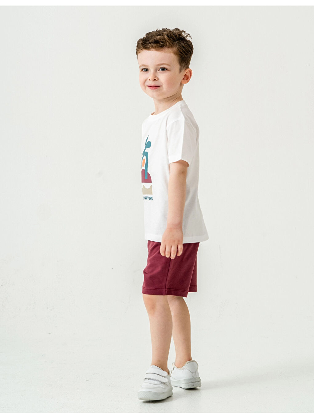 Bordo Back To Nature Baskılı Erkek Çocuk Takım 50308-4