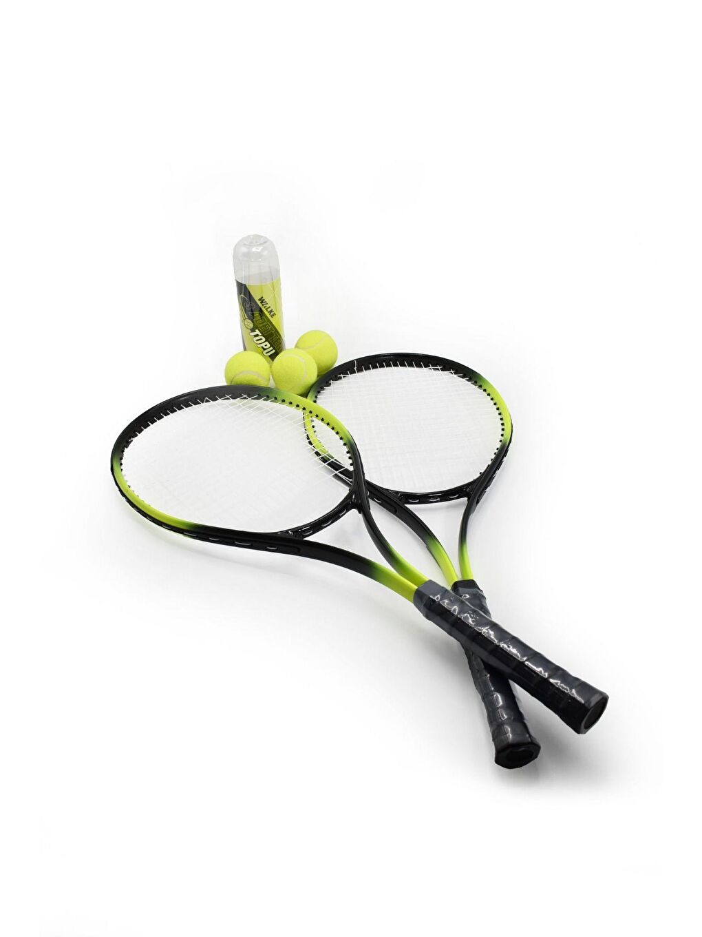 Sarı 2 Adet 27 İnç Yetişkin Tenis Raketi + 1 Adet Tenis Çantası + 3 Adet Maç Topu-2