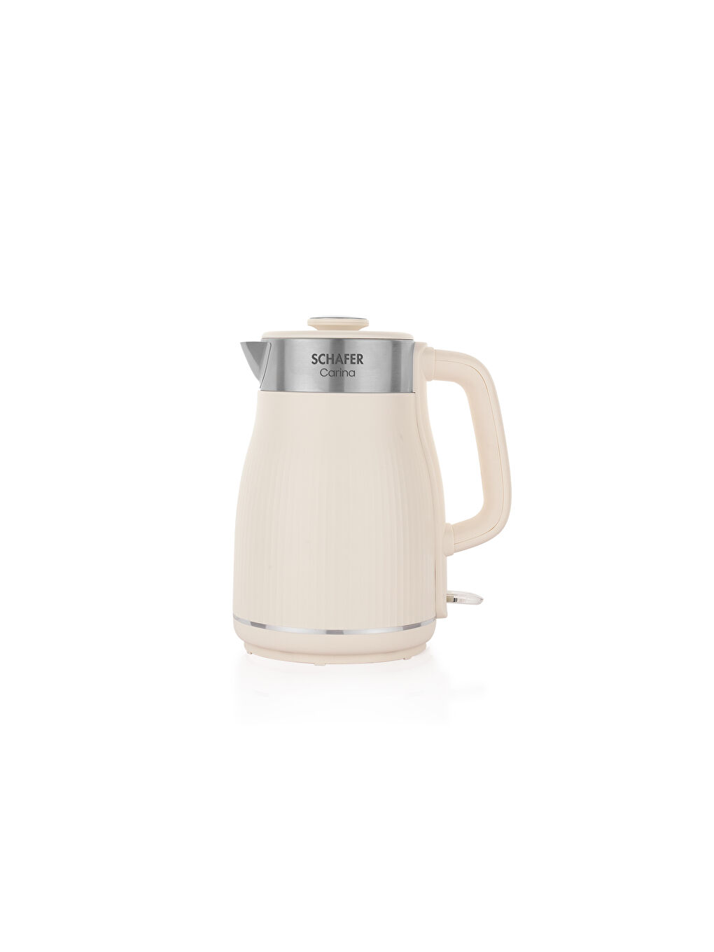 Carina Paslanmaz Çelik El Yakmaz Gövdeli Su Isıtıcı-Krem-1