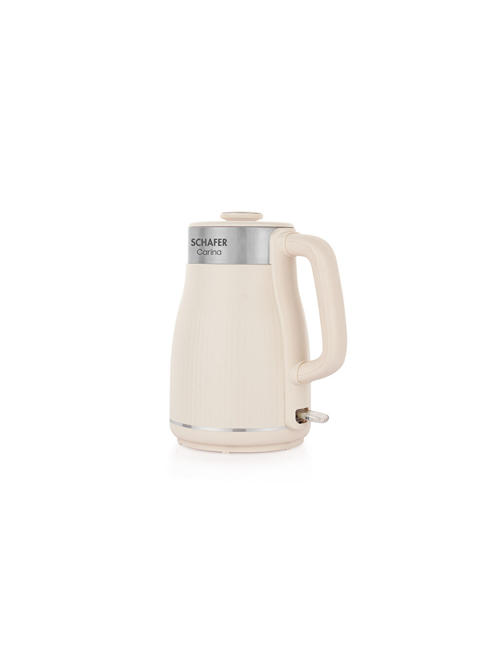 Carina Paslanmaz Çelik El Yakmaz Gövdeli Su Isıtıcı-Krem-2