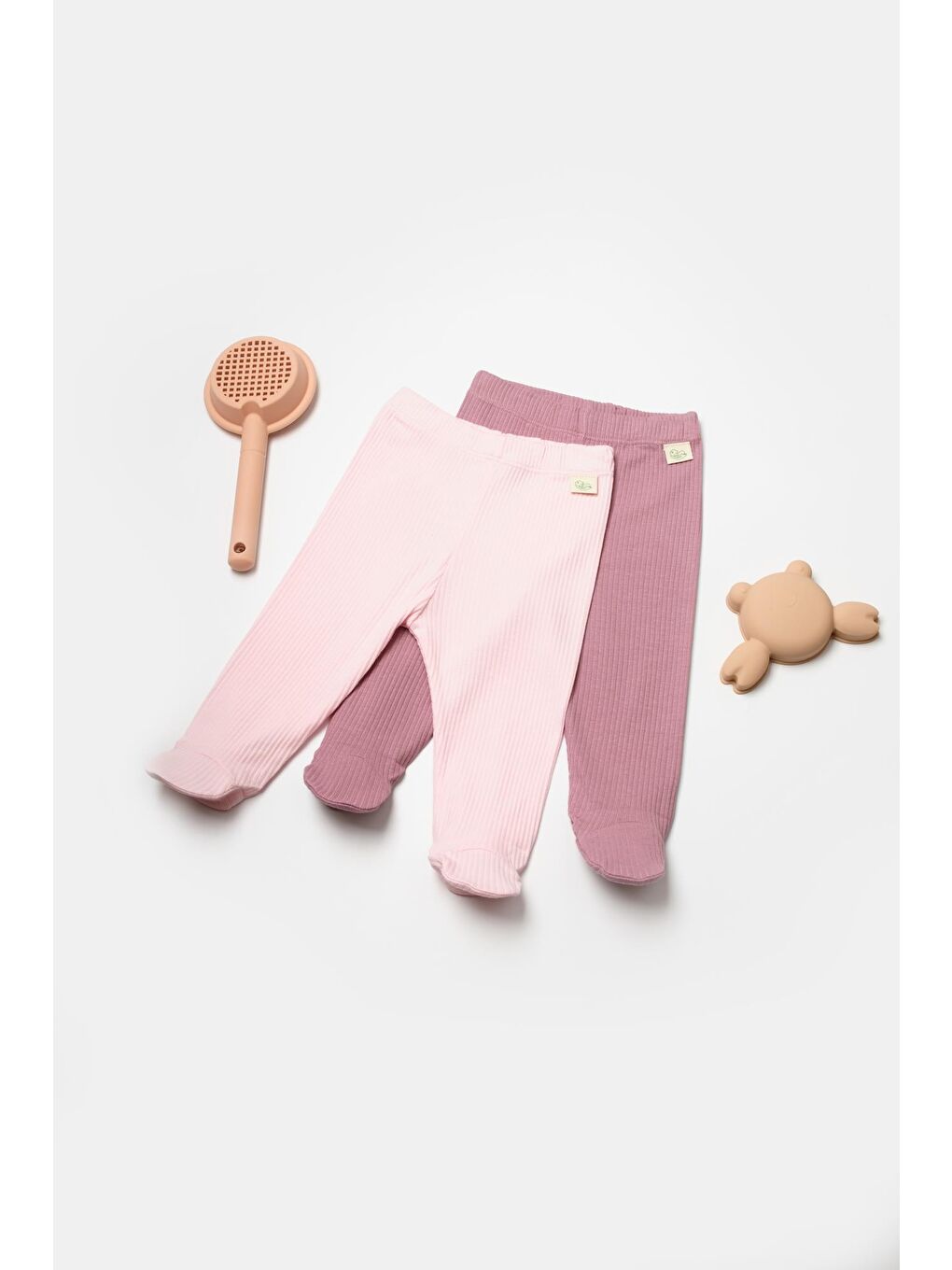 BabyCosy Organic Wear Gülkurusu Bambu Organik 2 li Patikli Pantolon