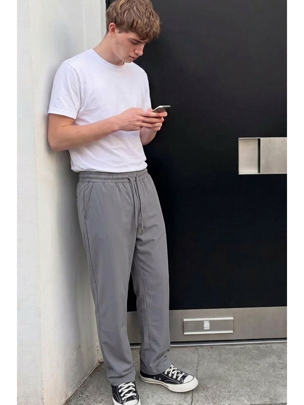Erkek Comfort Fit Bol Paça Antrasit Baggy Pantolon