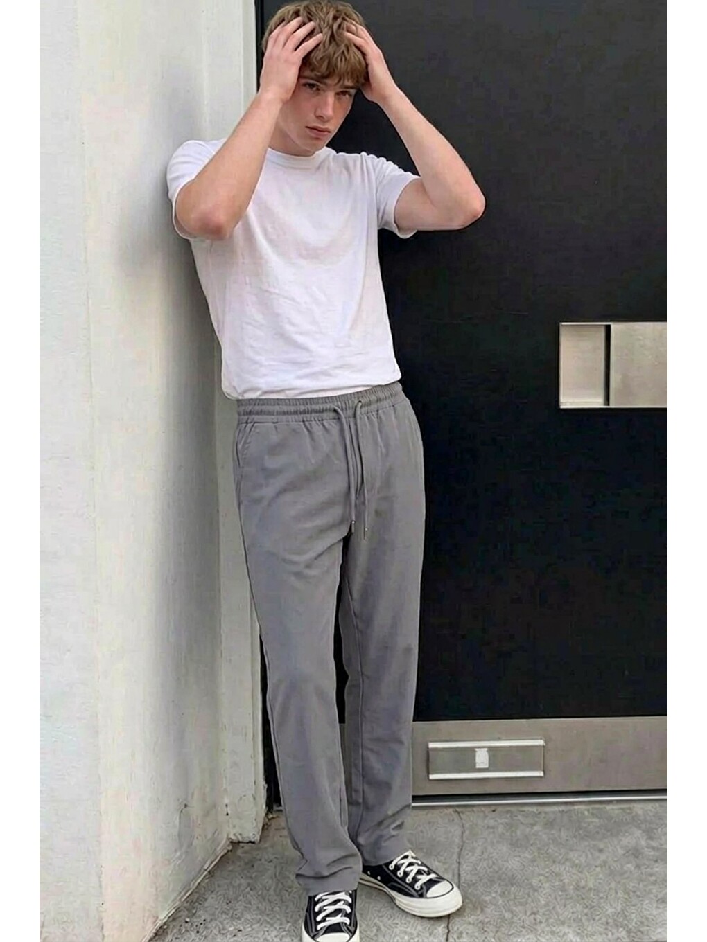 Erkek Comfort Fit Bol Paça Antrasit Baggy Pantolon-3