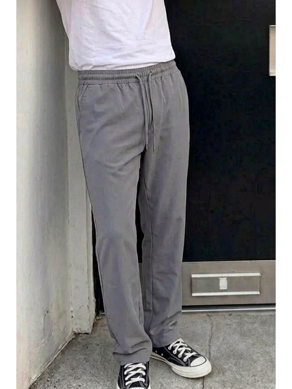 Erkek Comfort Fit Bol Paça Antrasit Baggy Pantolon-4