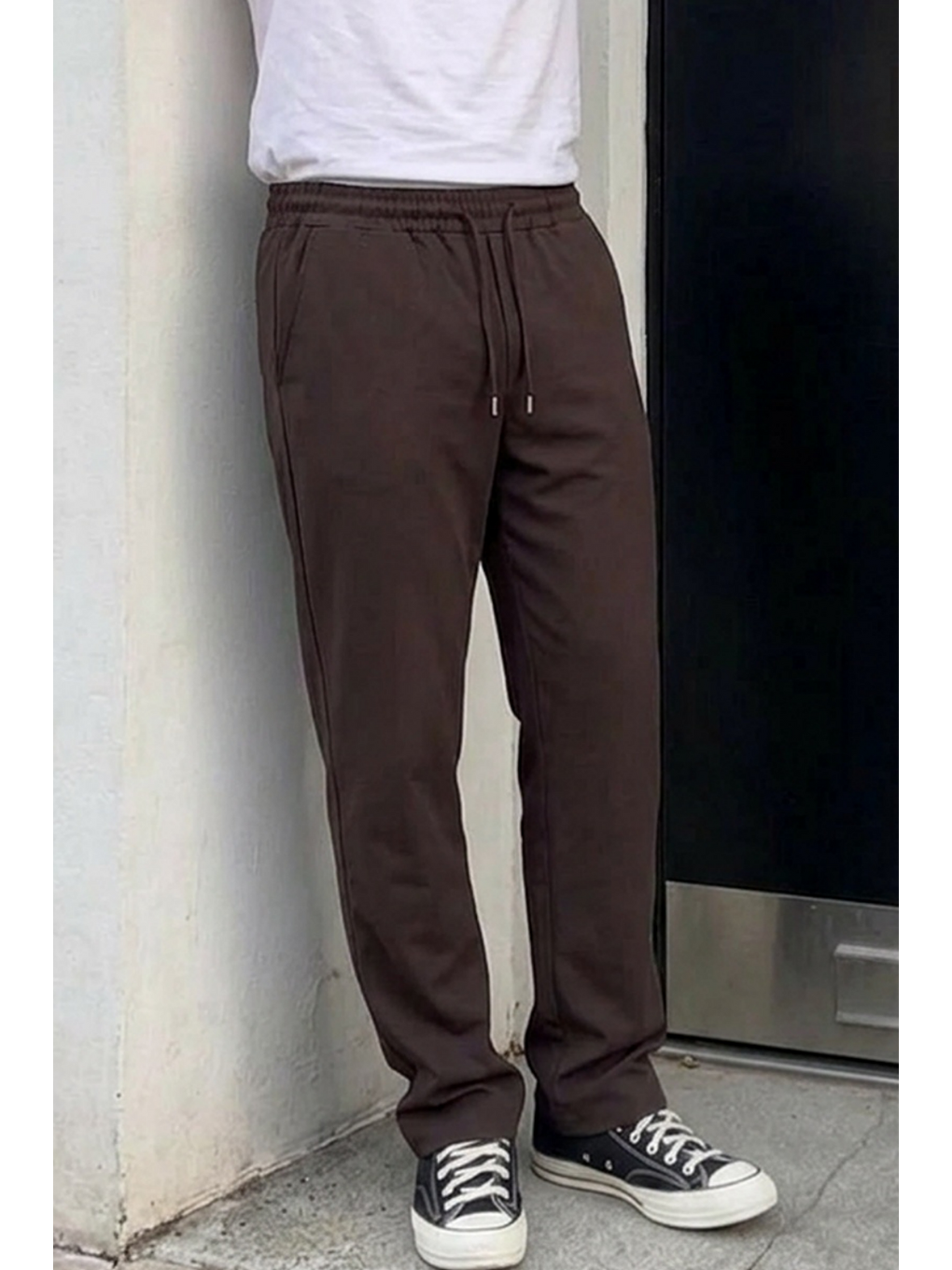Kahverengi Erkek Comfort Fit Bol Paça Kahve Baggy Pantolon-4