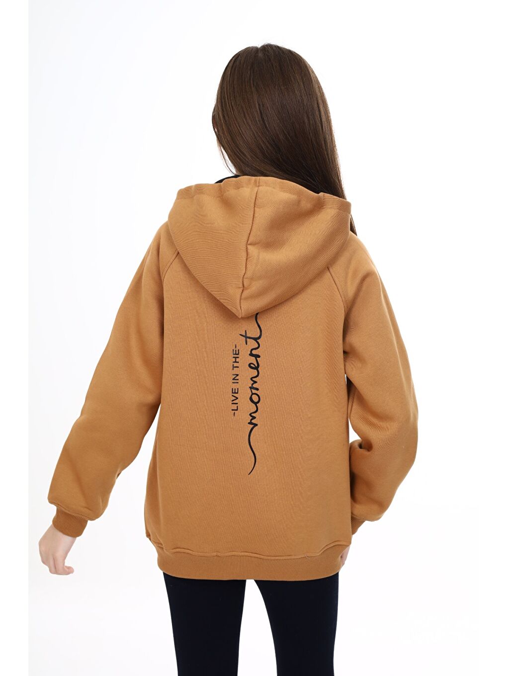 Kahverengi Kız Çocuk Baskılı Sweatshirt-4