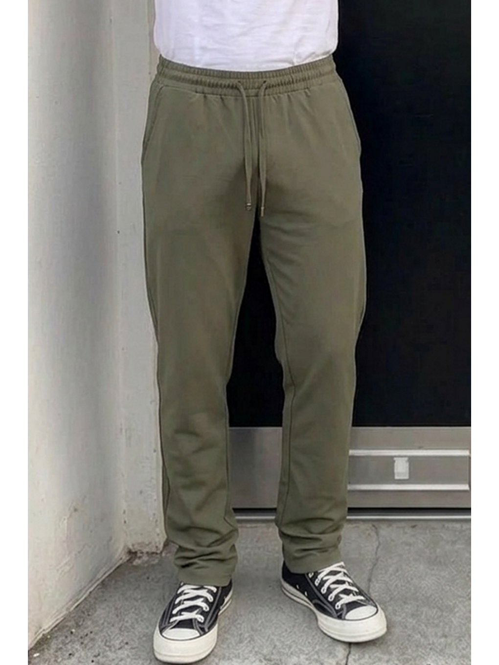 Erkek Comfort Fit Bol Paça Haki Baggy Pantolon-4