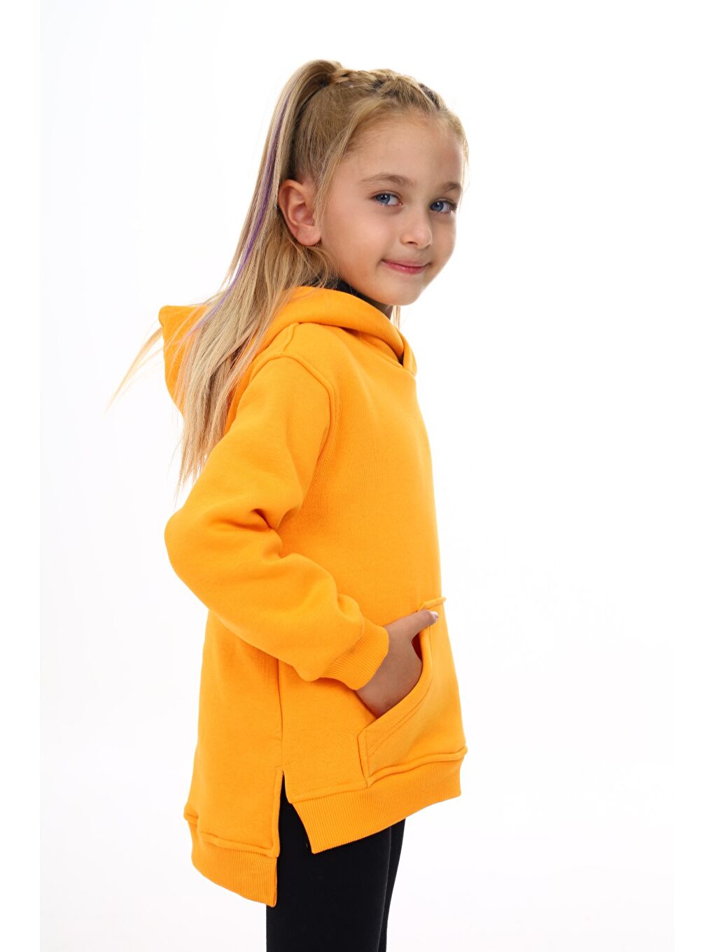 Sarı Kız Çocuk Nakışlı Sweatshirt-2