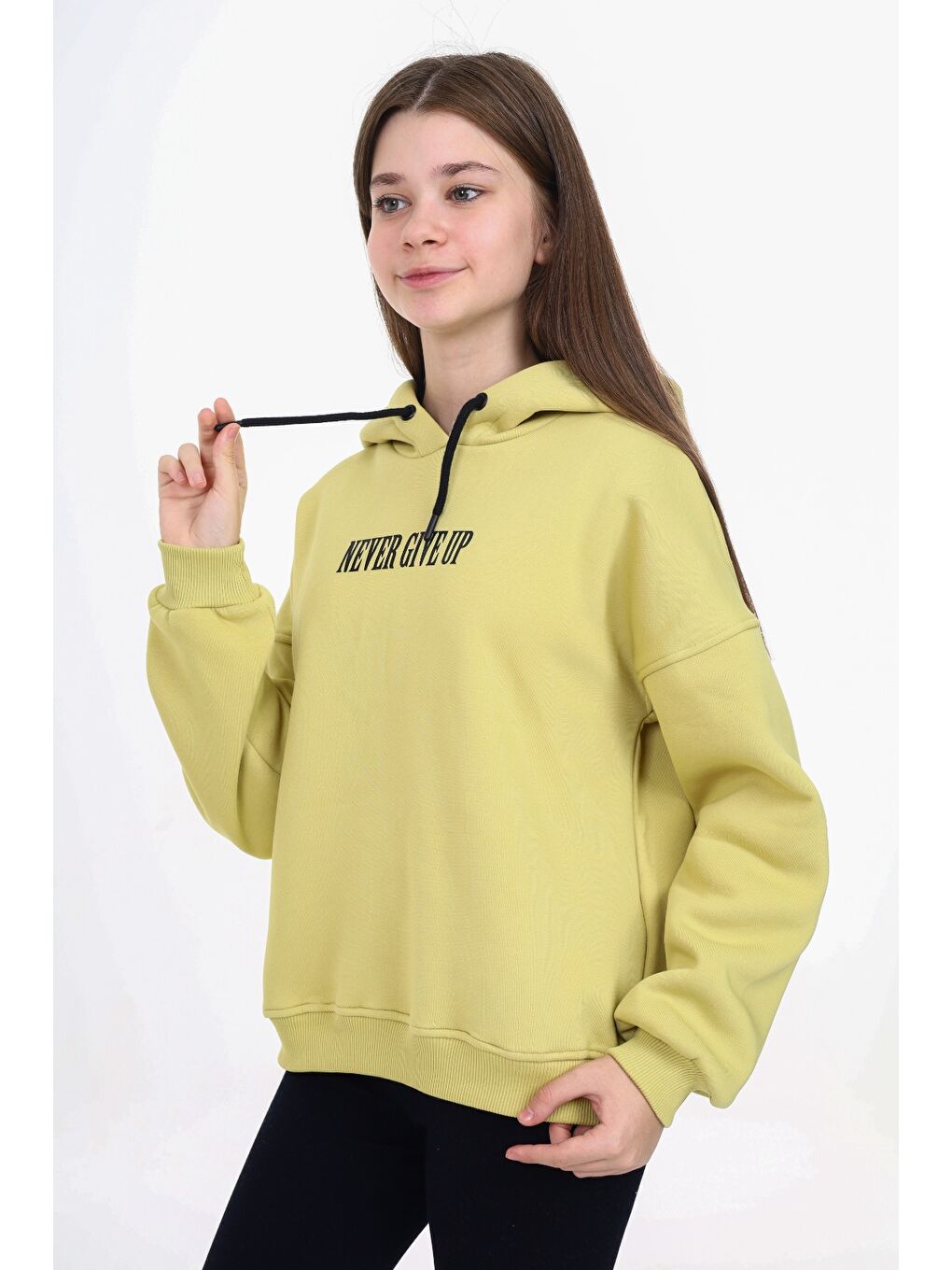 Yeşil Kız Çocuk Baskılı Sweatshirt-1