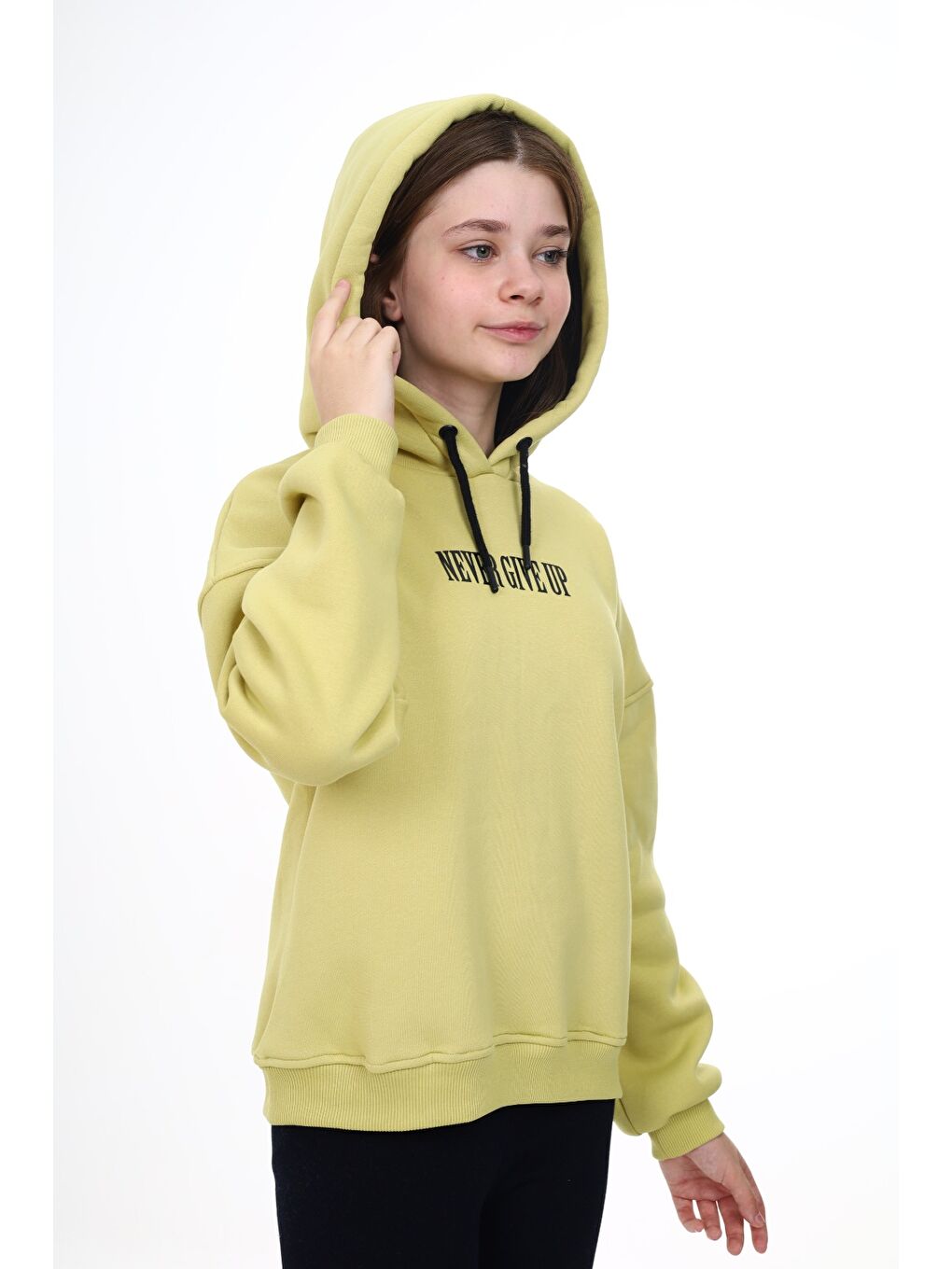 Yeşil Kız Çocuk Baskılı Sweatshirt-3