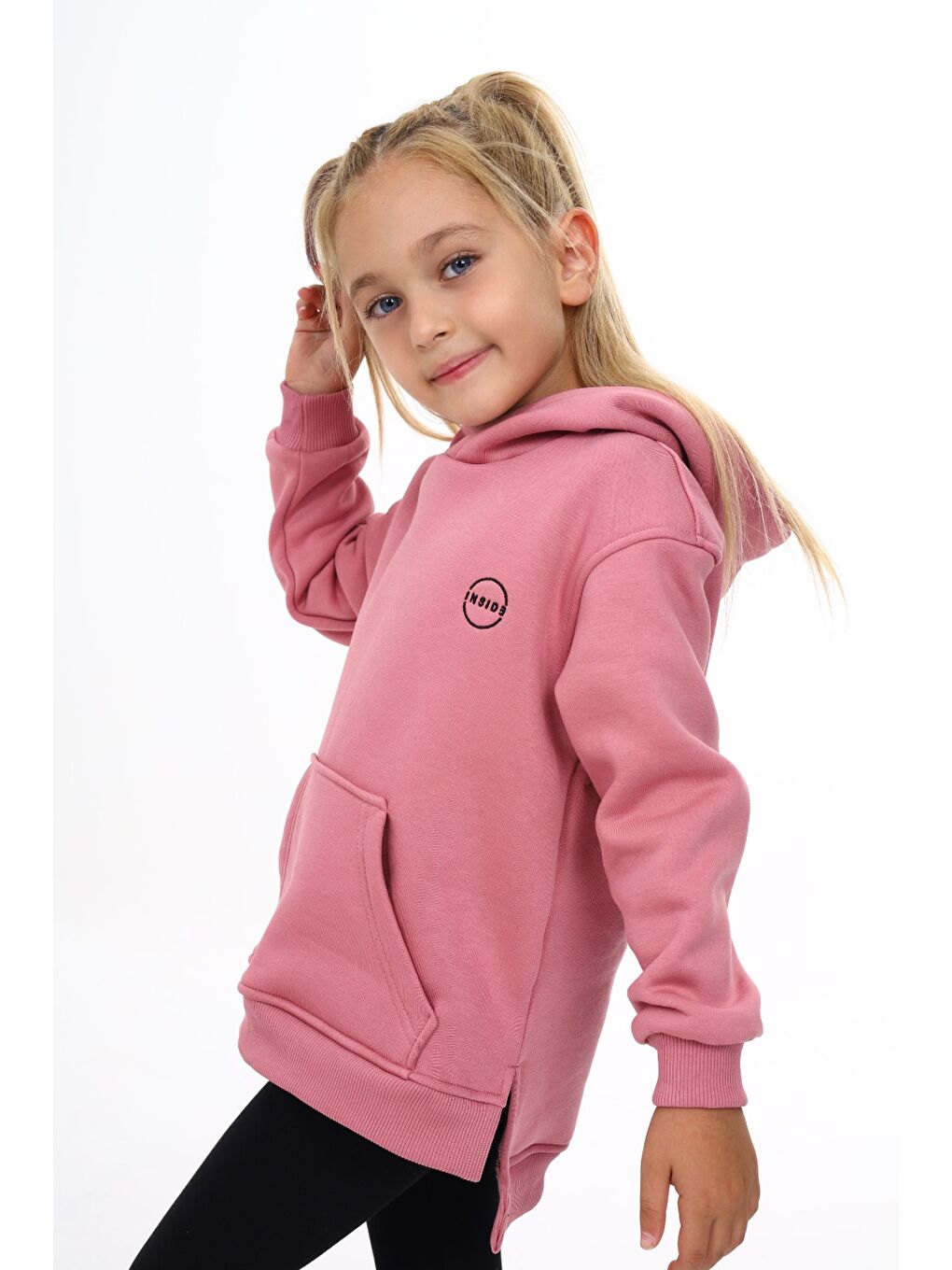 Pembe Kız Çocuk Nakışlı Sweatshirt-2