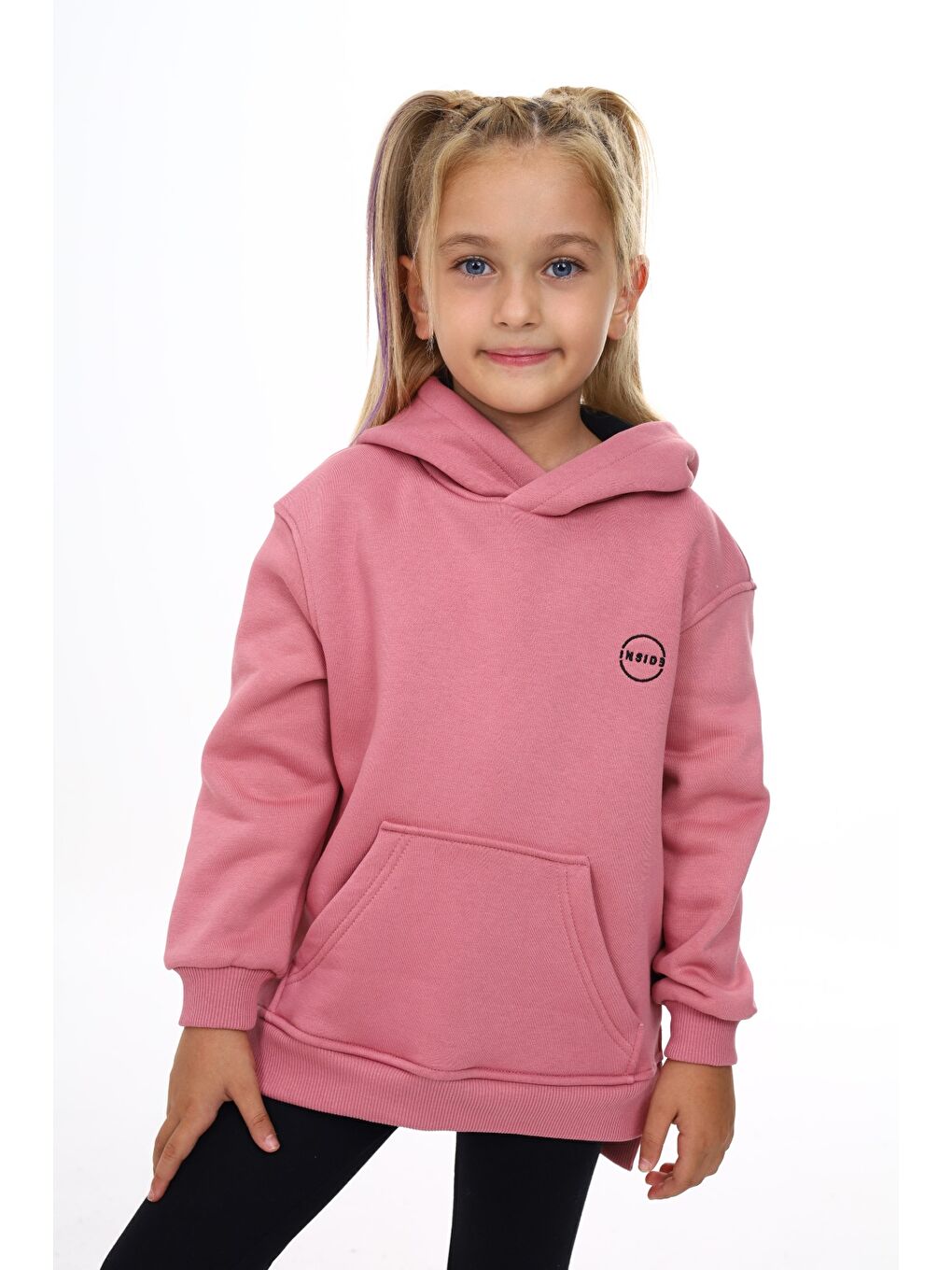 Pembe Kız Çocuk Nakışlı Sweatshirt-4