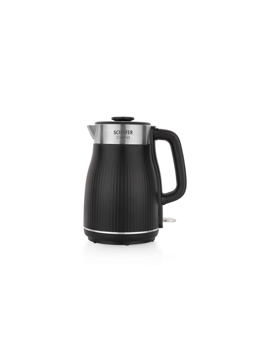 Carina Paslanmaz Çelik El Yakmaz Gövdeli Su Isıtıcı-Siyah-1