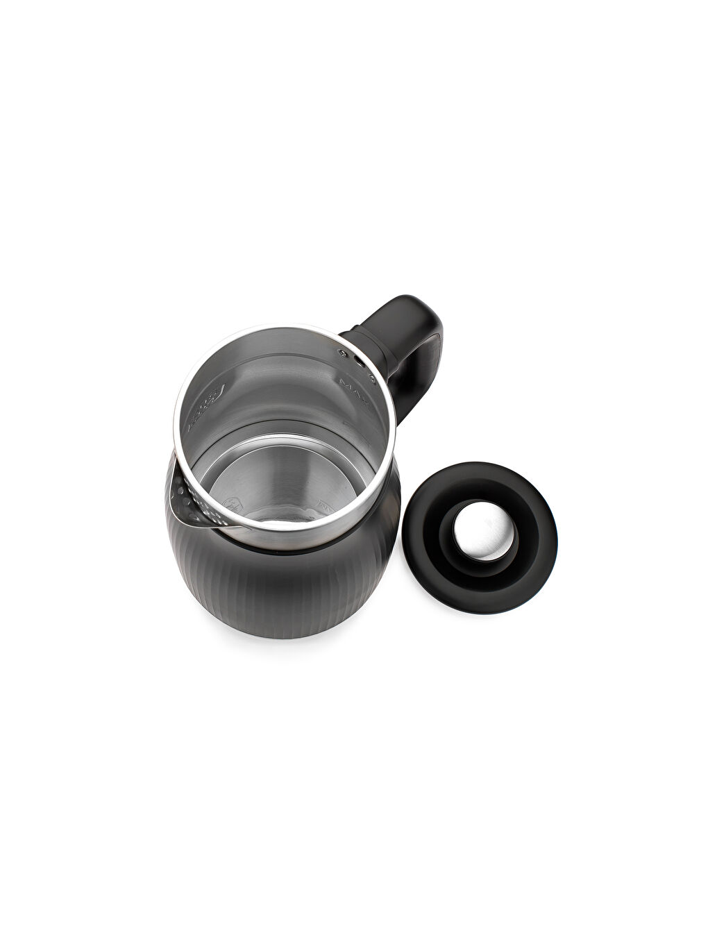 Carina Paslanmaz Çelik El Yakmaz Gövdeli Su Isıtıcı-Siyah-3