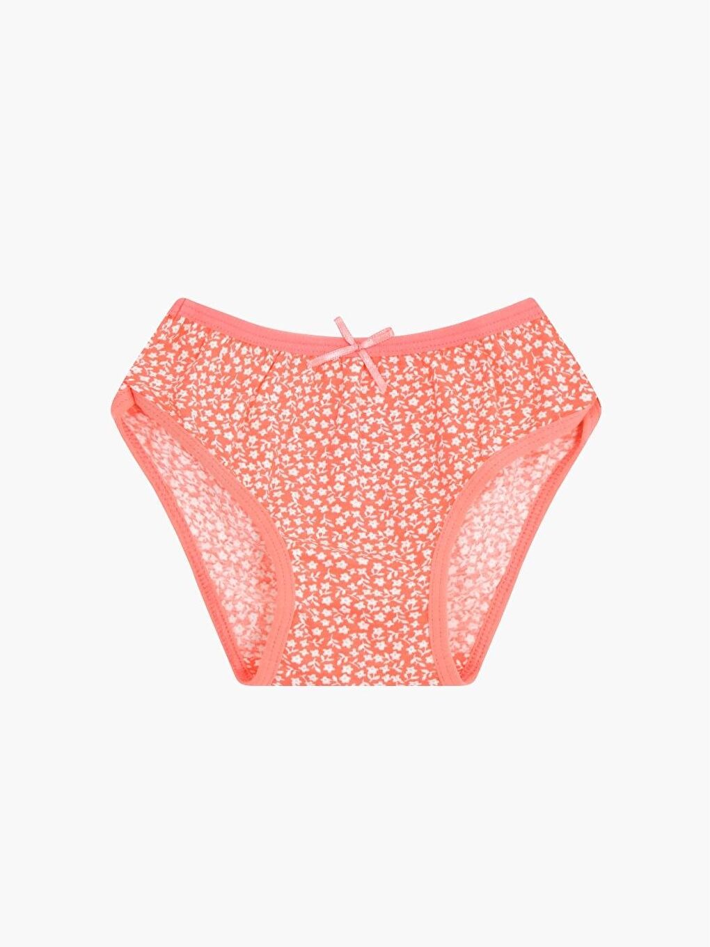 Kız Çocuk Pamuklu 3'Lü Atlet 3'Lü Slip Karışık Renk Flower 6 Parça Set-5