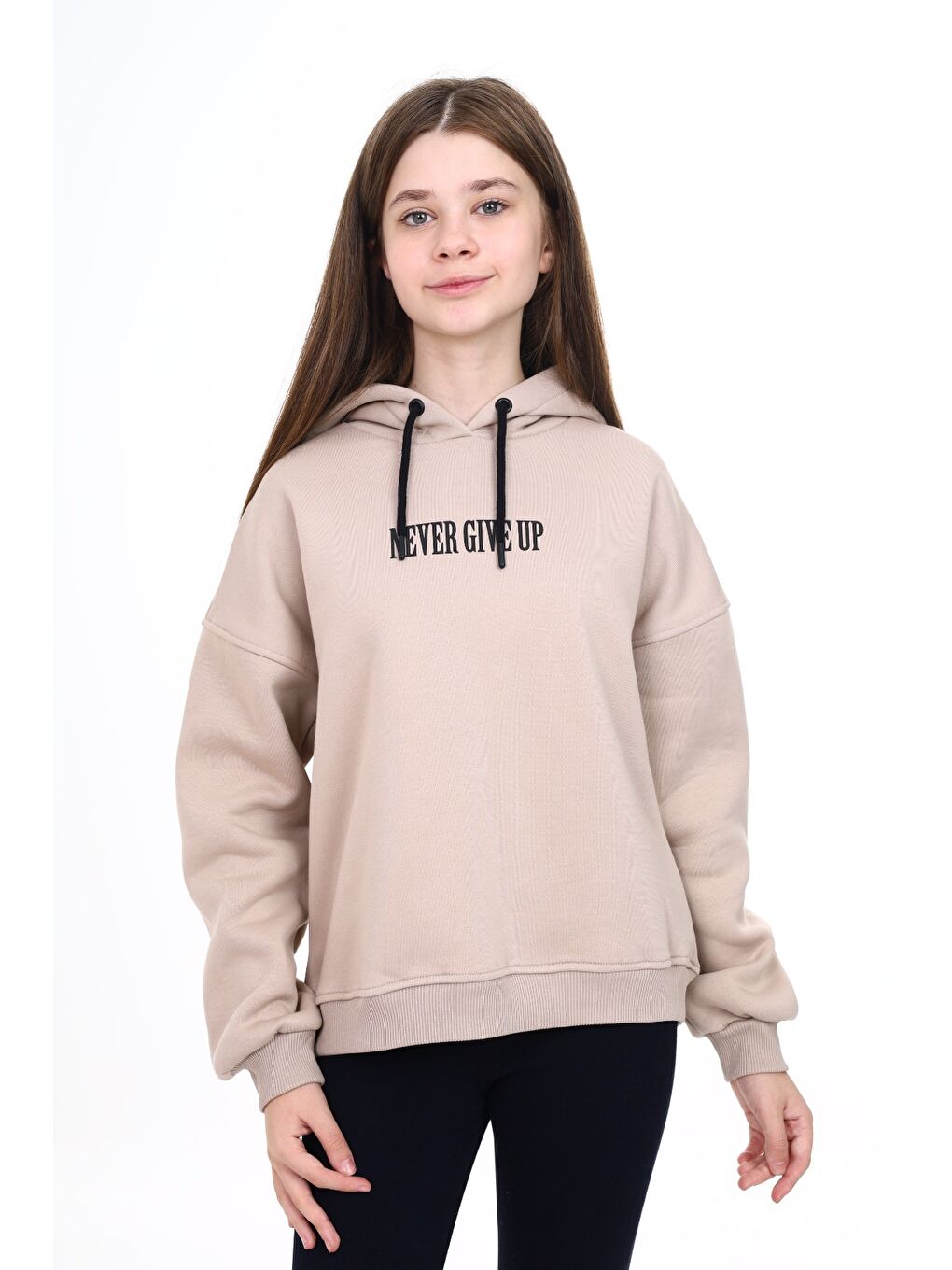 Bej Kız Çocuk Baskılı Sweatshirt-2