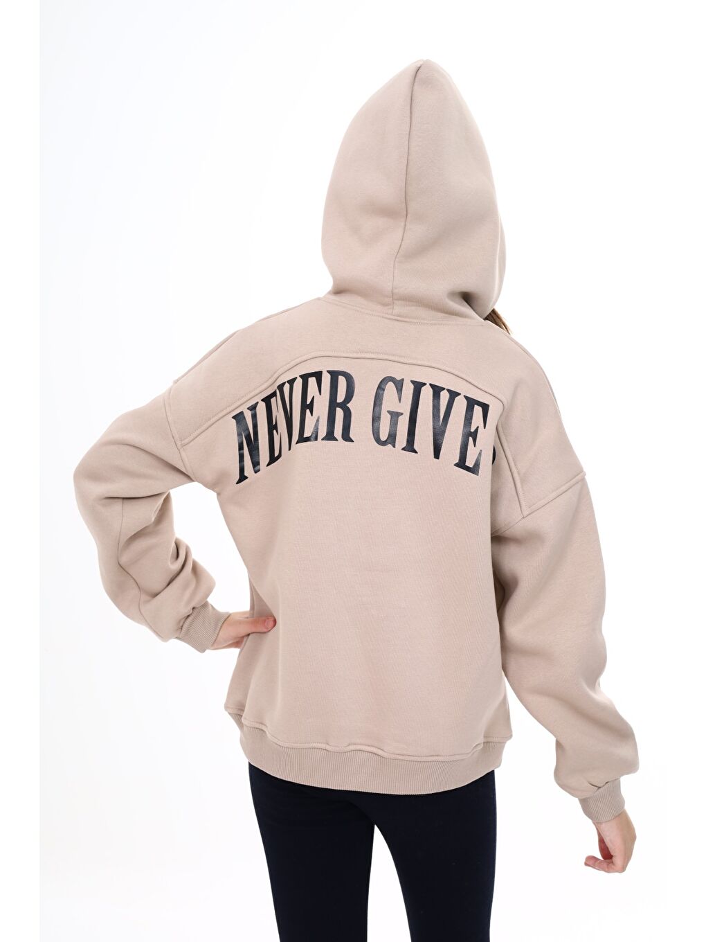 Bej Kız Çocuk Baskılı Sweatshirt-4