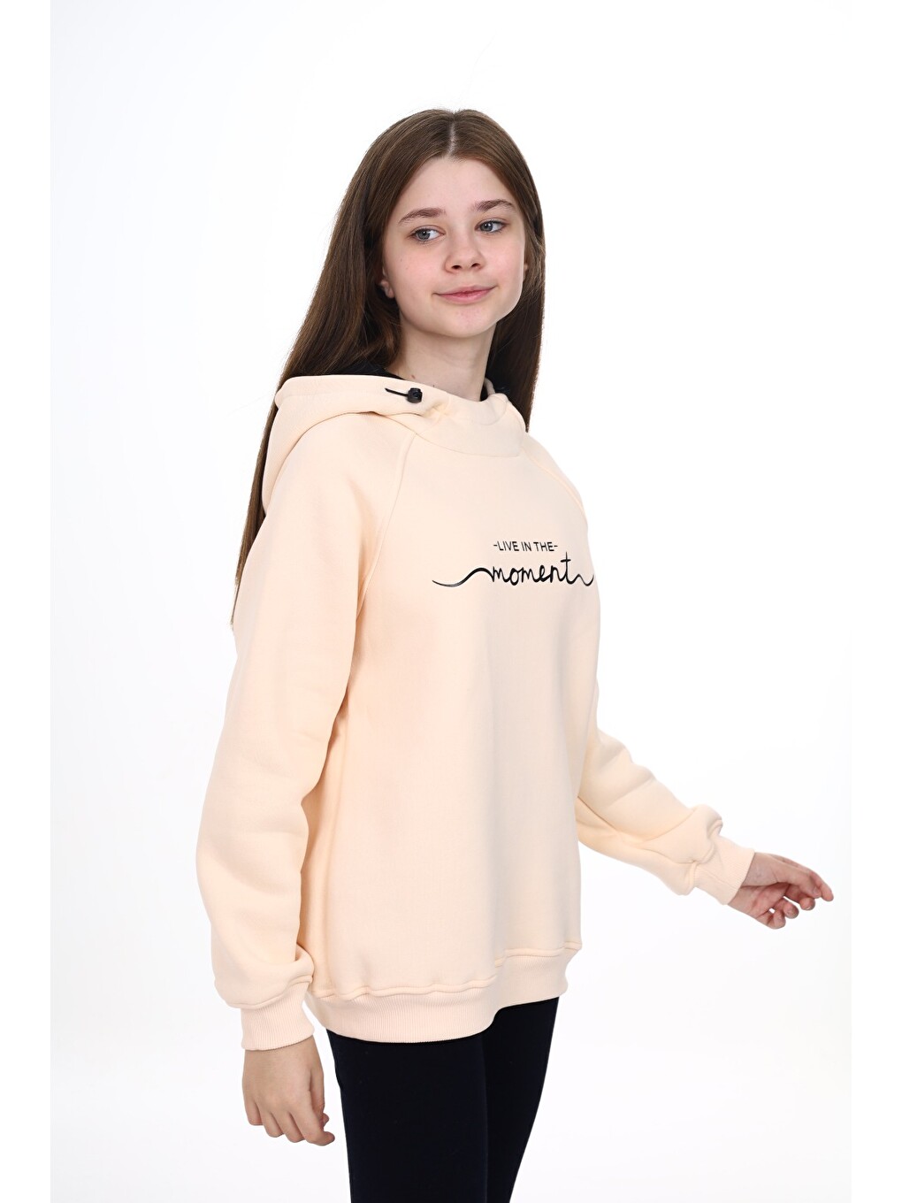 Bej Kız Çocuk Baskılı Sweatshirt-1