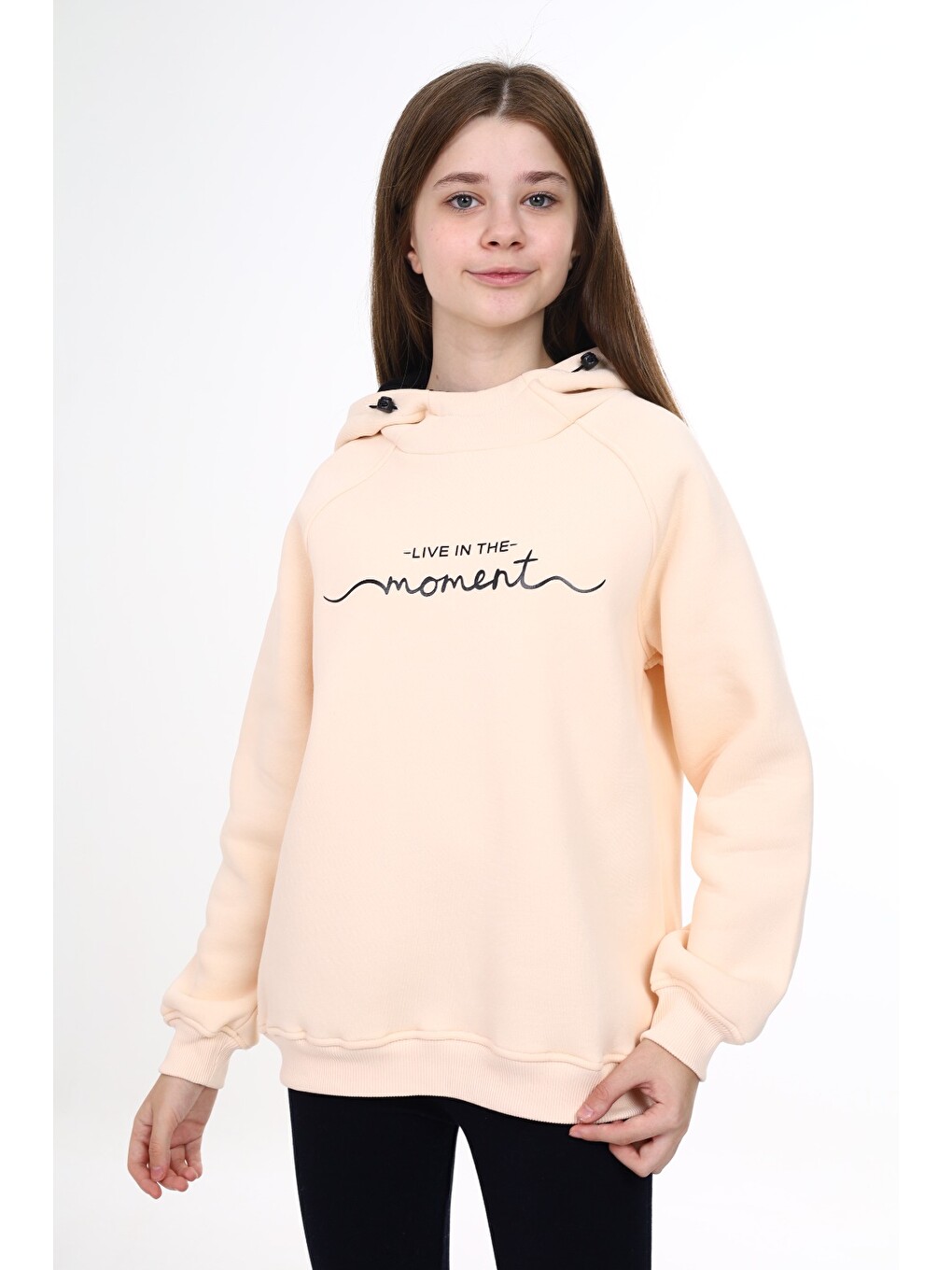 Bej Kız Çocuk Baskılı Sweatshirt-2