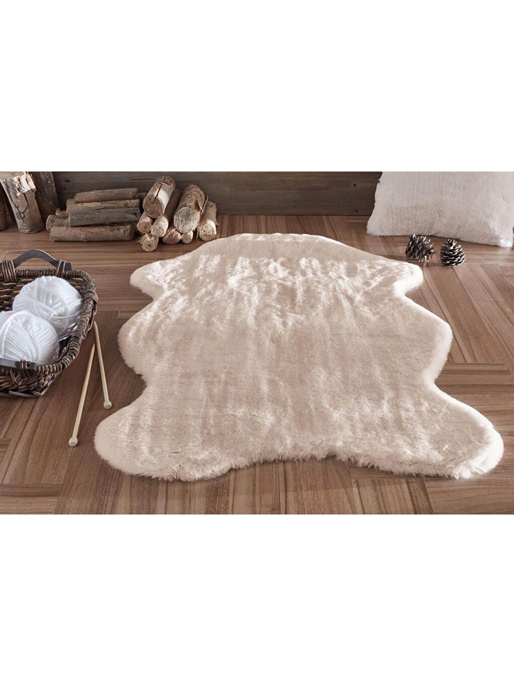 Kürk Post Halı 70x100 Bej