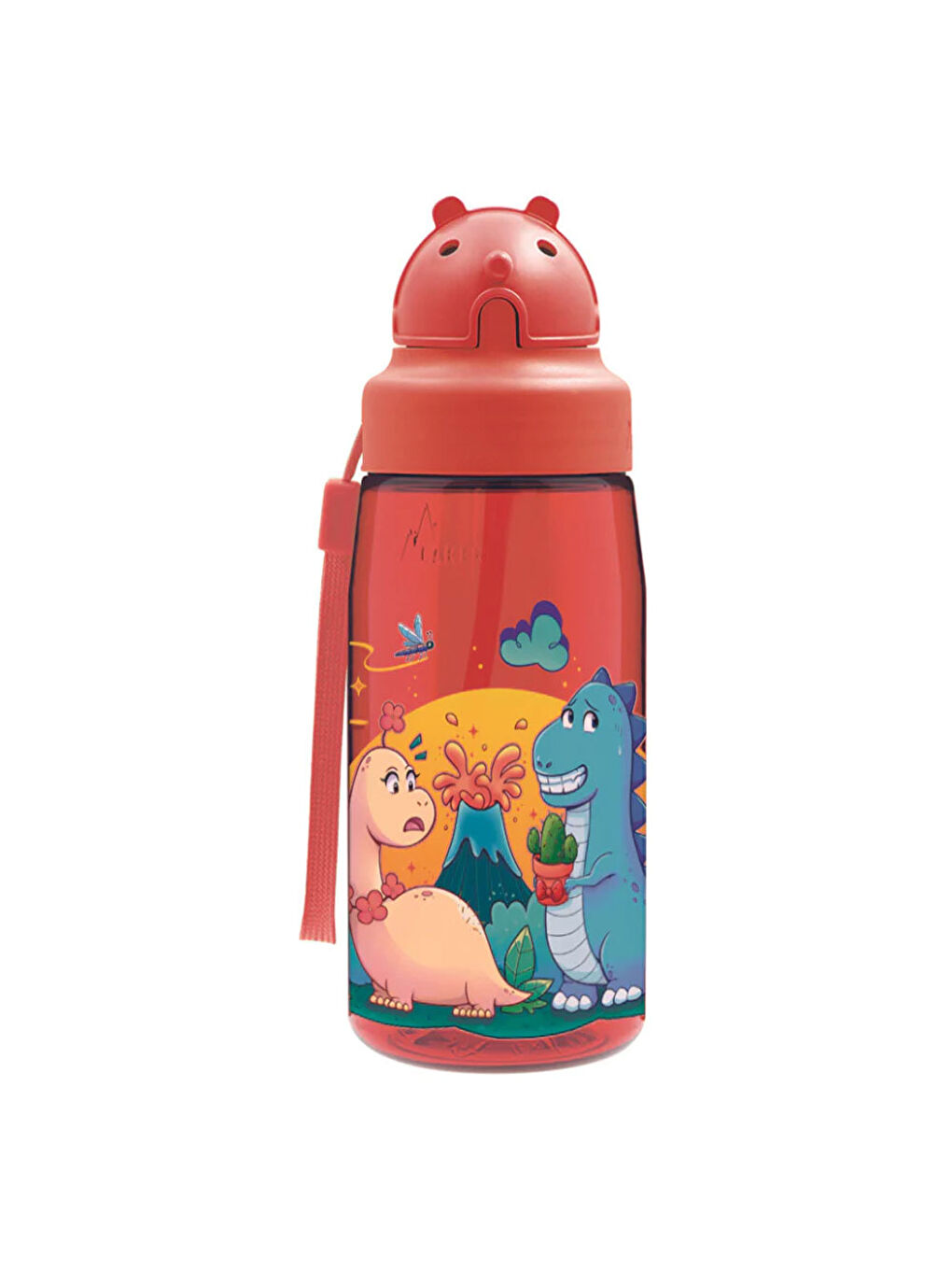 Laken Kırmızı OBY Tritan Matara 450ml Dinos Love LKOBYDL