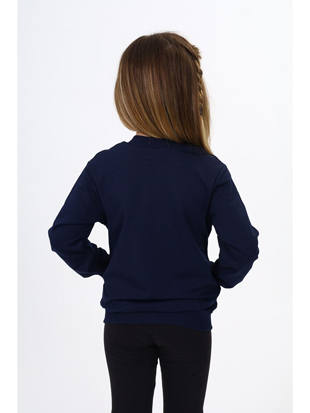 Lacivert Kız Çocuk Nakışlı Hırka-3