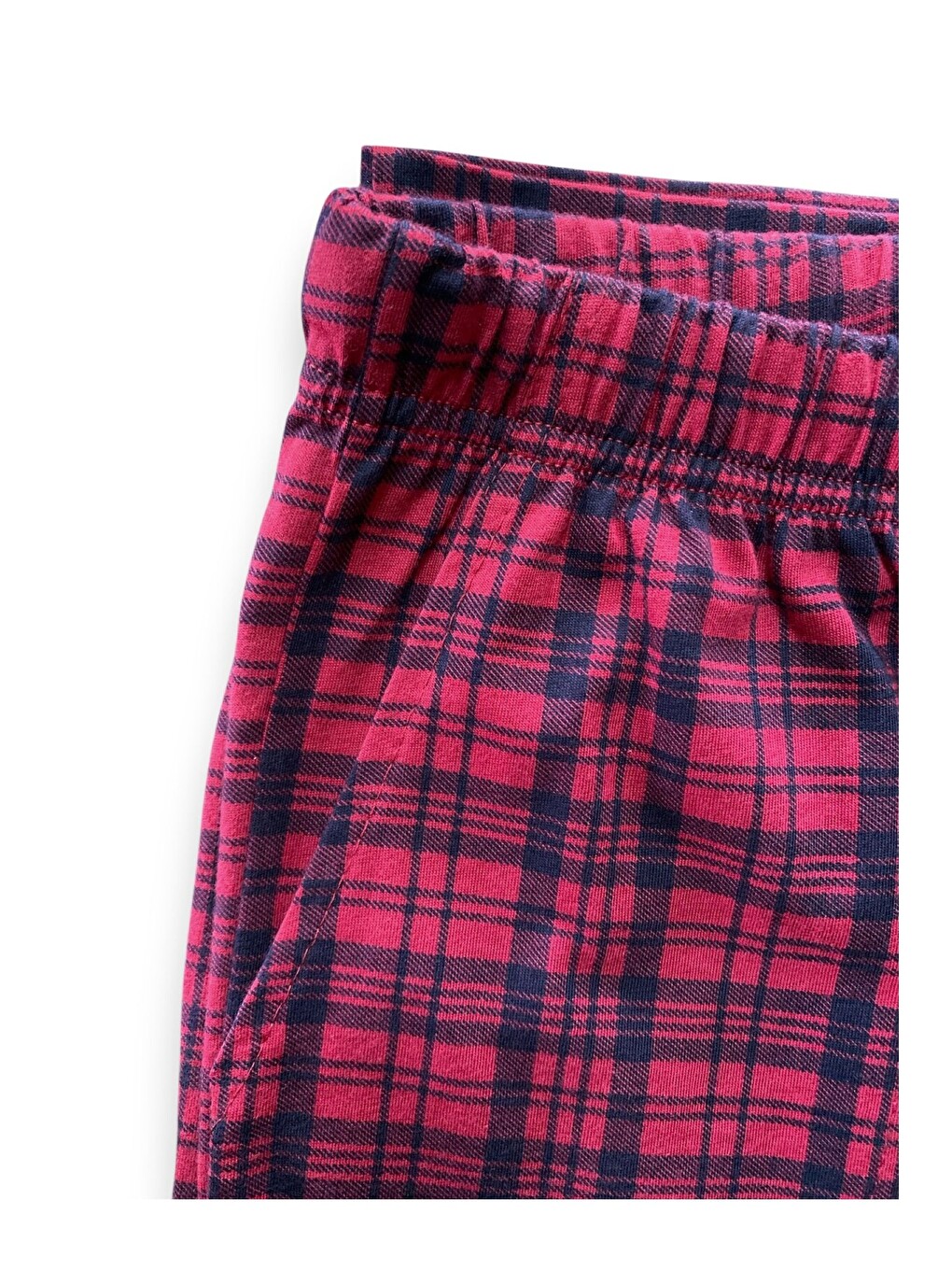 Kırmızı Erkek %100 Doğal Pamuk Yüksek Kaliteli Rahat Kalıp Basic Pijama Takımı-3