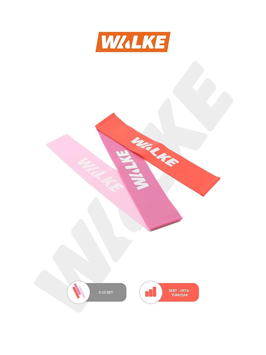 Renksiz 3 'lü Pilates Bandı Plates Egzersiz Direnç Lastiği Seti-1