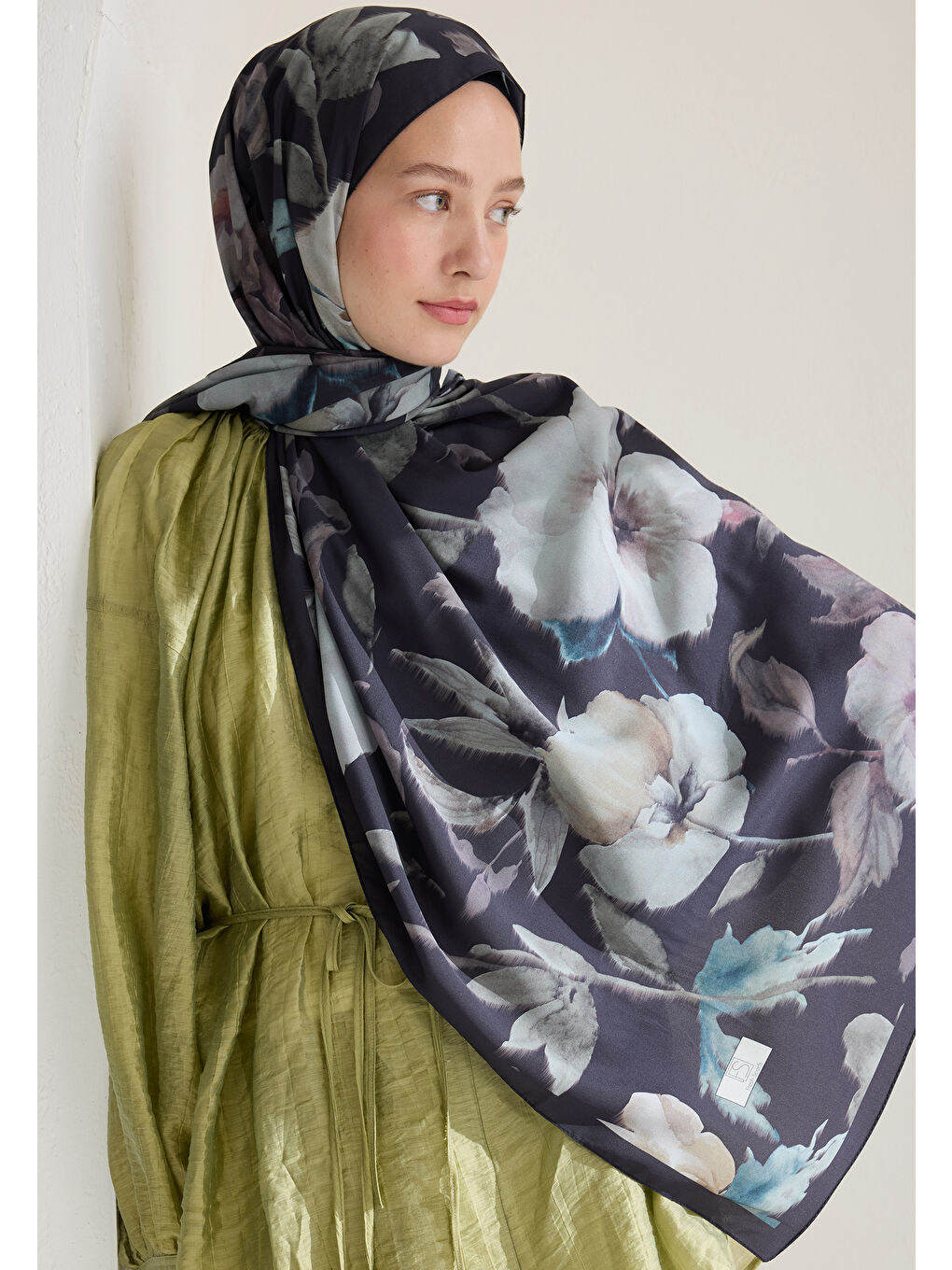 Kahverengi Soft Garden Desen Şal Acı Kahve