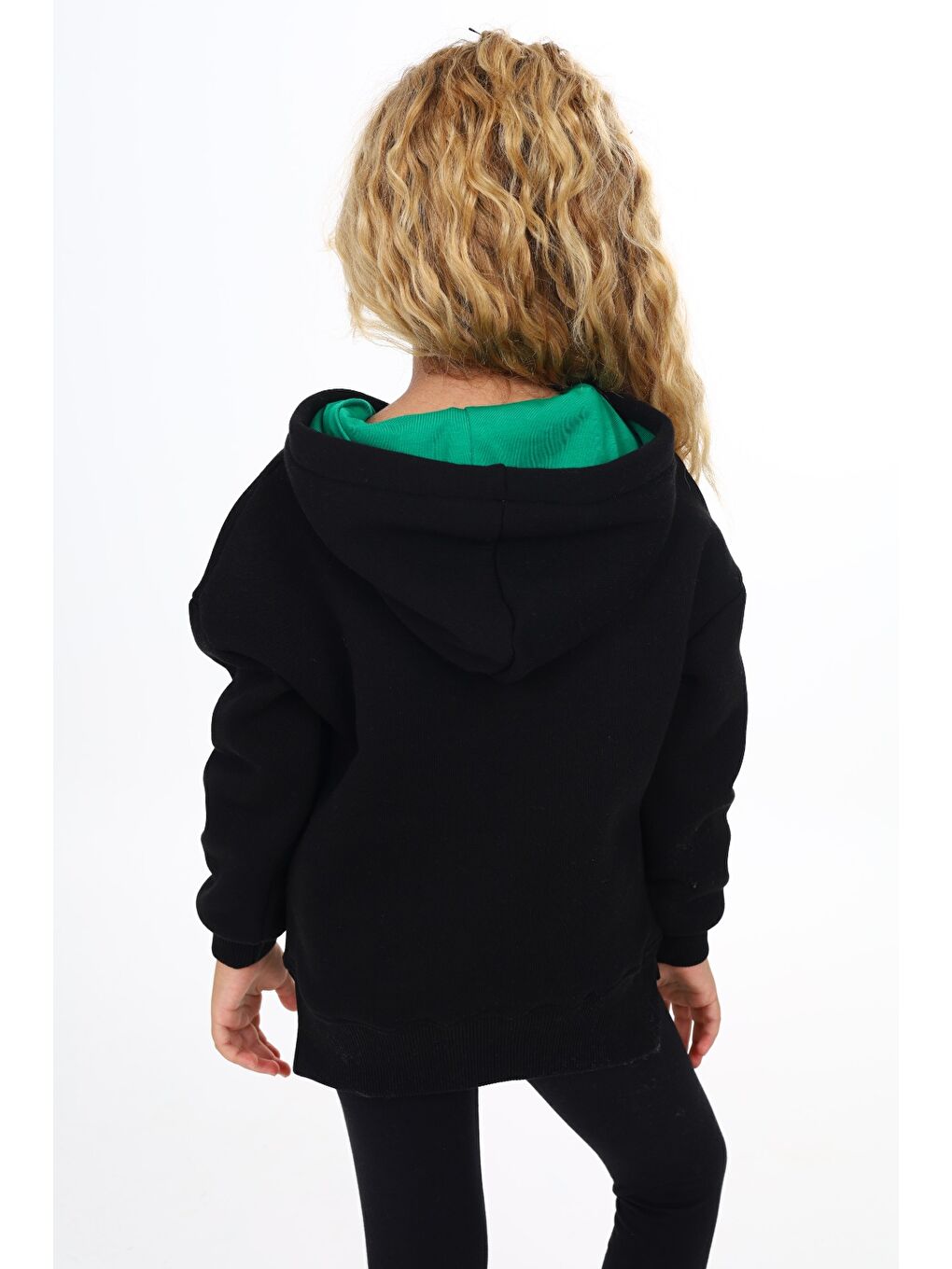 Siyah Kız Çocuk Baskılı Sweatshirt-3