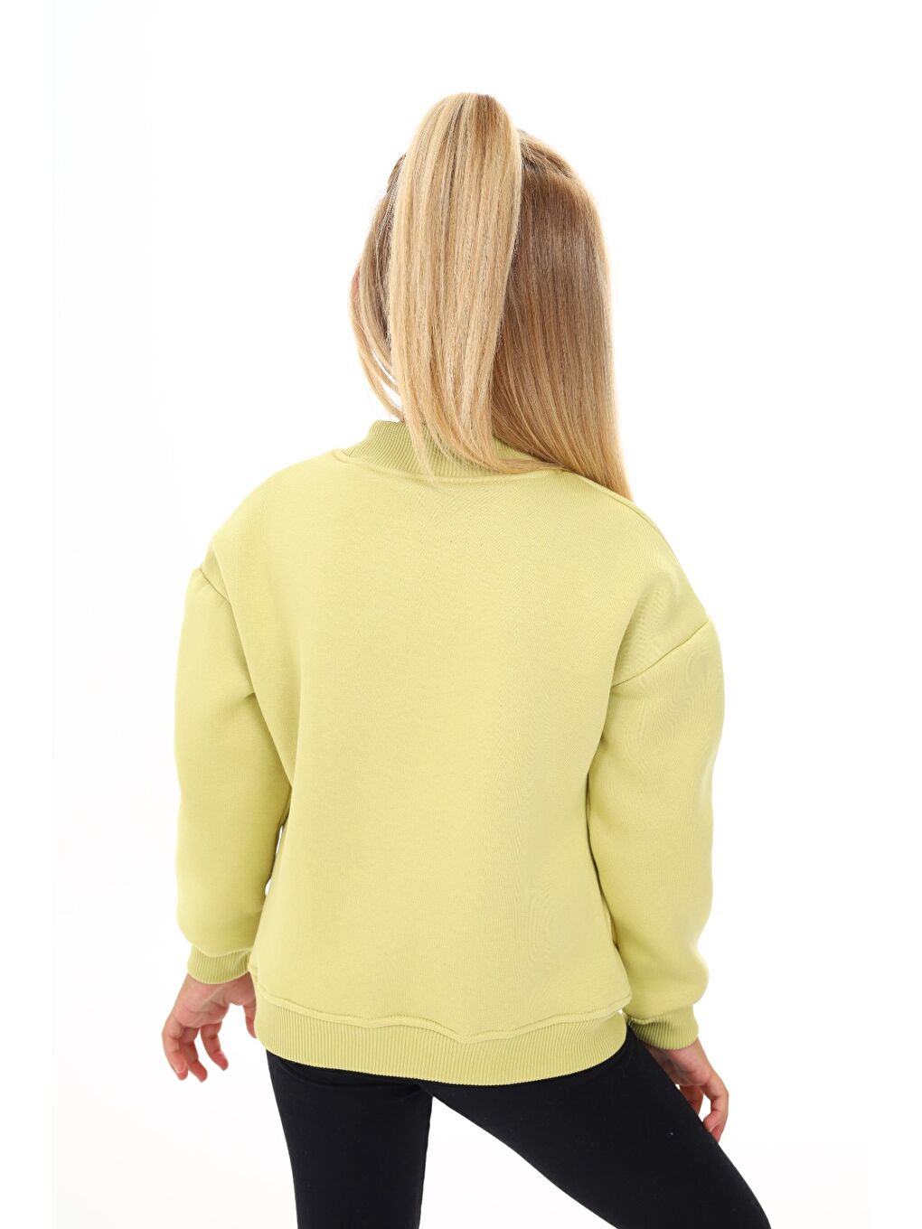 Yeşil Kız Çocuk Nakışlı Sweatshirt-3