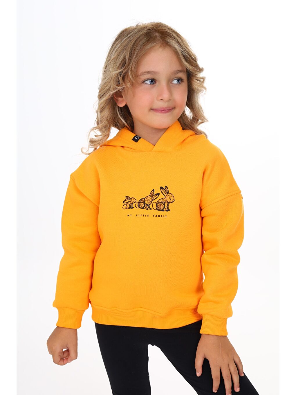Sarı Kız Çocuk Baskılı Sweatshirt