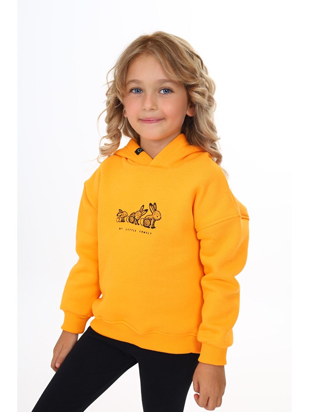 Sarı Kız Çocuk Baskılı Sweatshirt-2