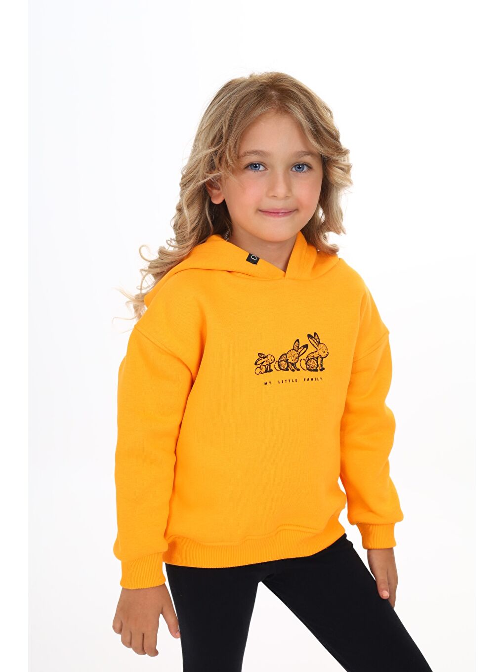 Sarı Kız Çocuk Baskılı Sweatshirt-3