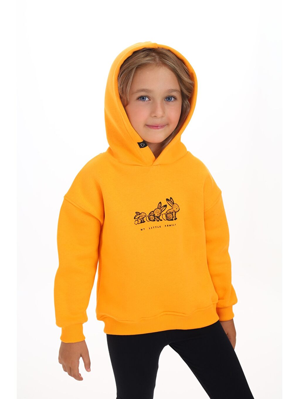 Sarı Kız Çocuk Baskılı Sweatshirt-4