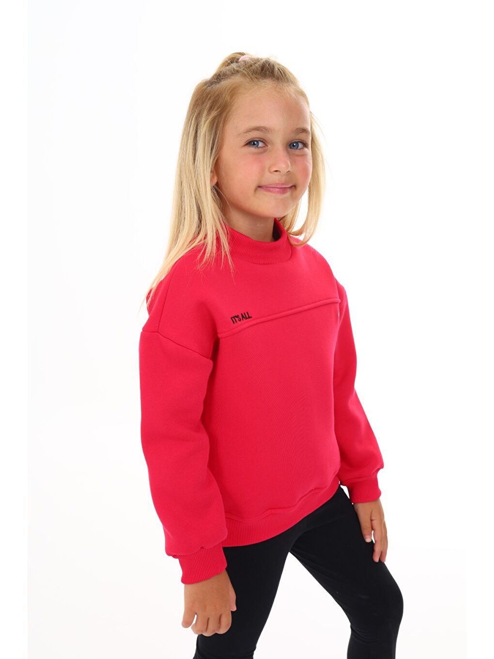 Fuşya Kız Çocuk Nakışlı Sweatshirt-4