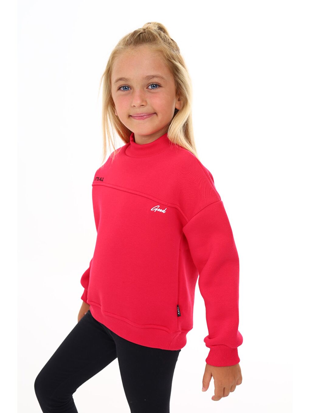 Fuşya Kız Çocuk Nakışlı Sweatshirt-5