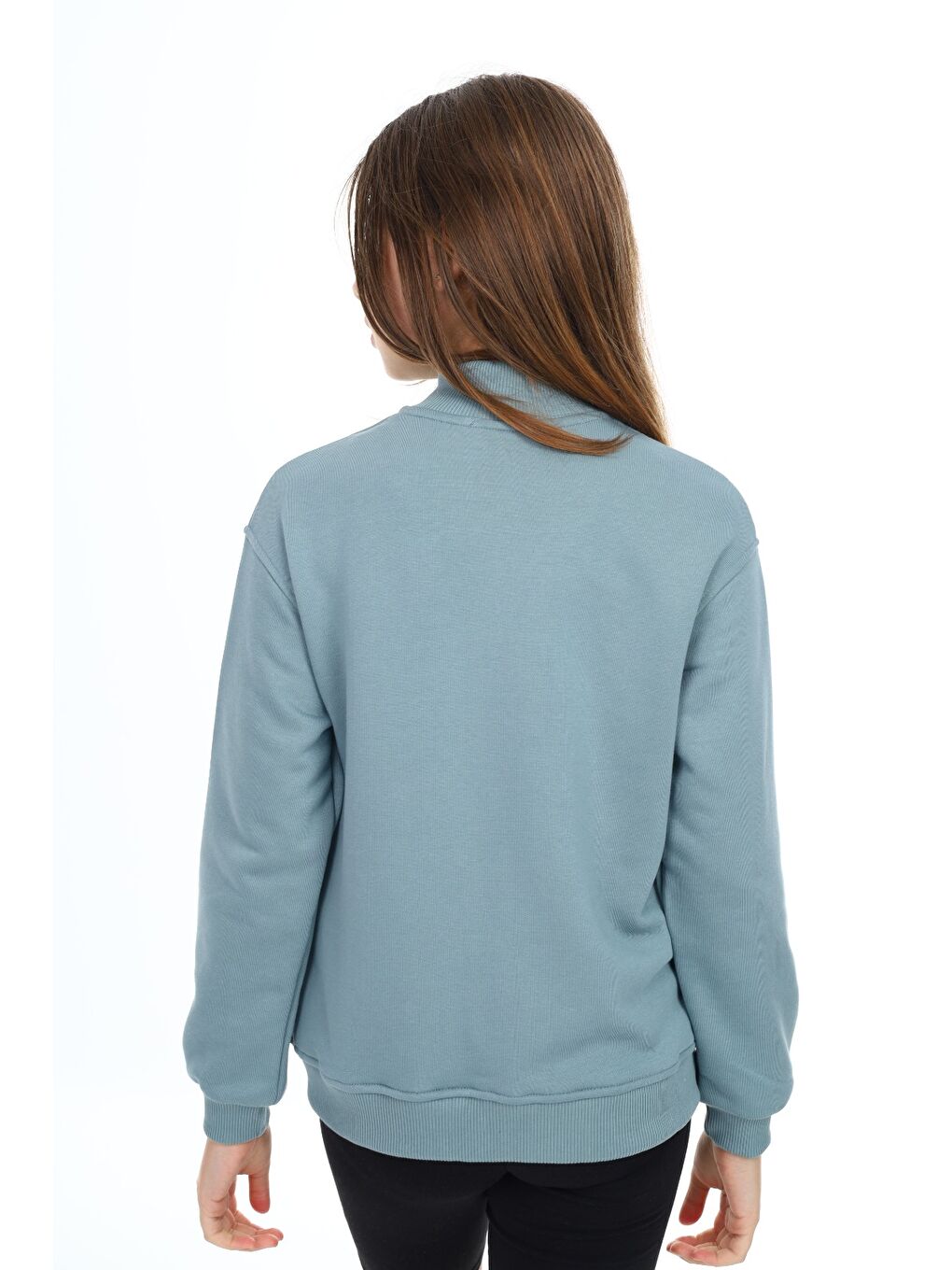 Petrol Kız Çocuk Nakışlı Hırka-3