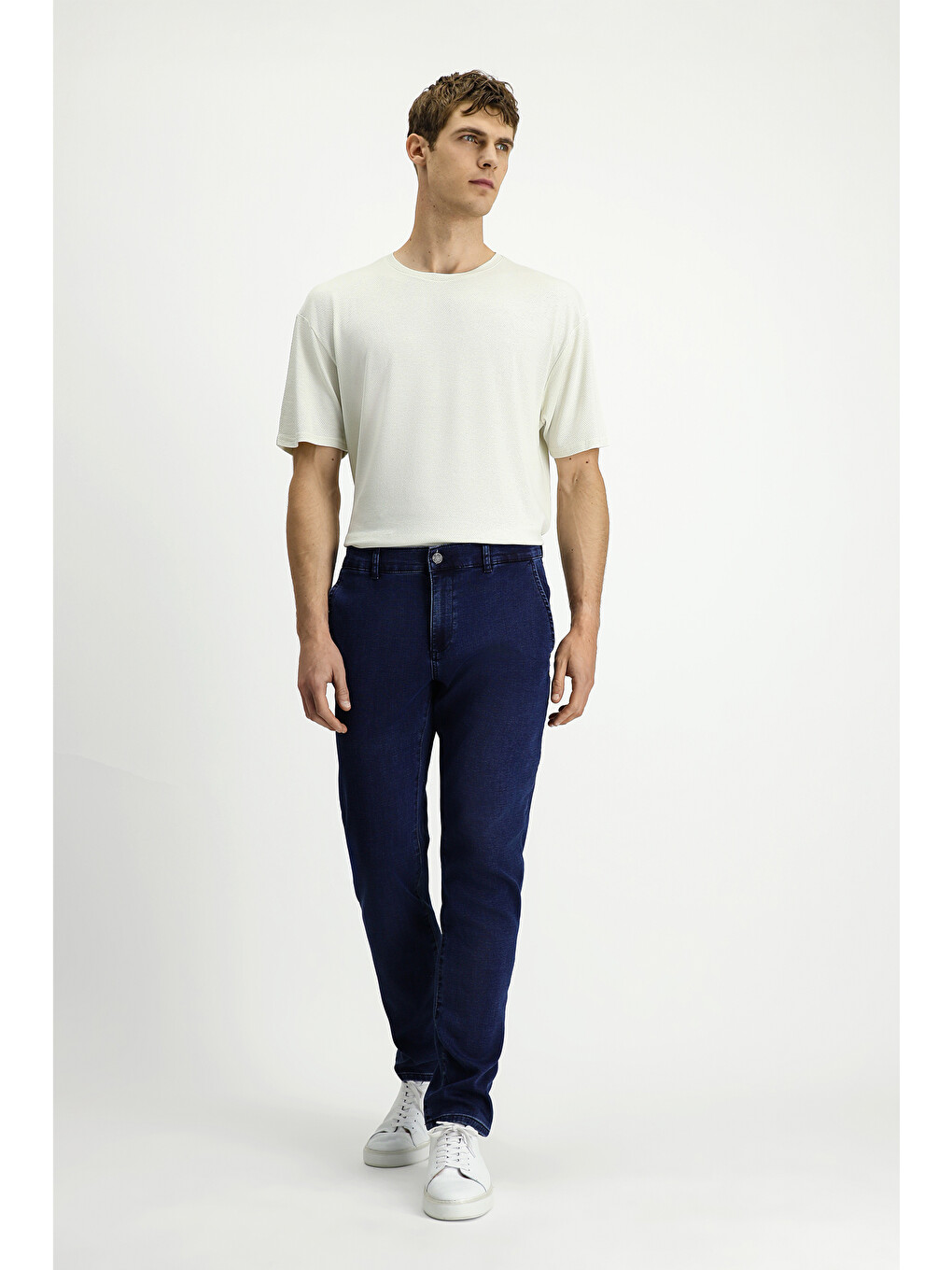 Lacivert Relax Fit Rahat Kesim Pamuklu Denim Look Jean Pantolon-2