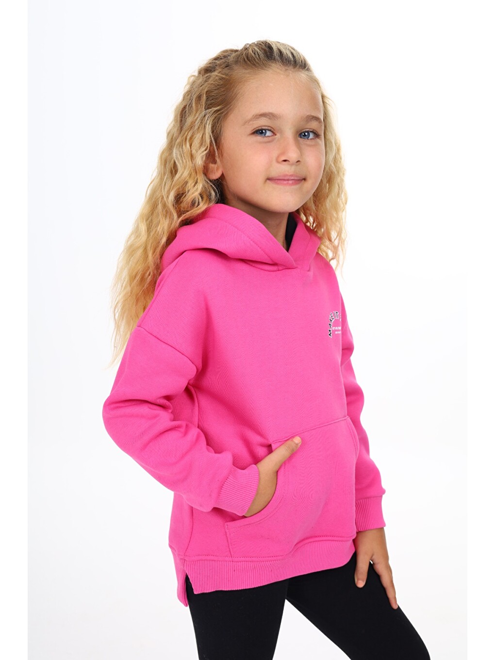 Fuşya Kız Çocuk Baskılı Sweatshirt-3