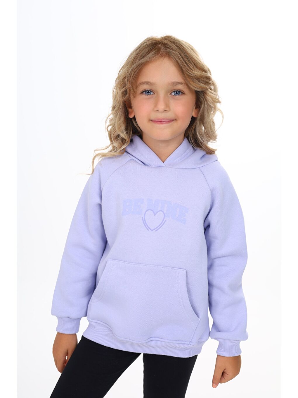 Lila Kız Çocuk Baskılı Sweatshirt