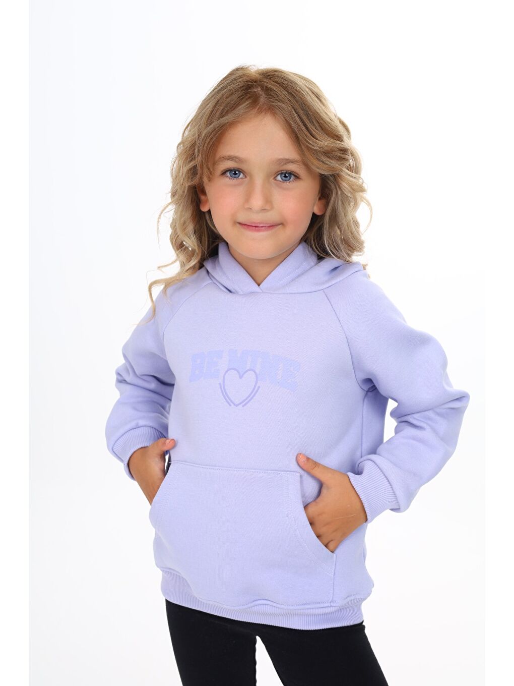 Lila Kız Çocuk Baskılı Sweatshirt-1