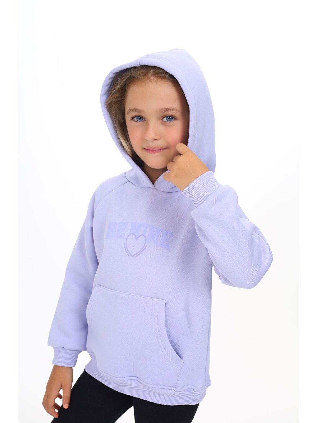 Lila Kız Çocuk Baskılı Sweatshirt-2