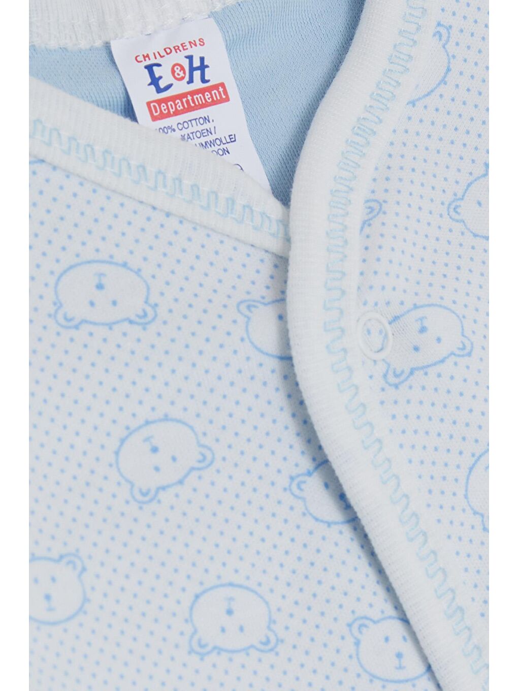 Erkek Bebek Hastane Çıkışı 8 li Puantiyeli Ayıcık Desenli Beyaz (0-3 Ay)-6