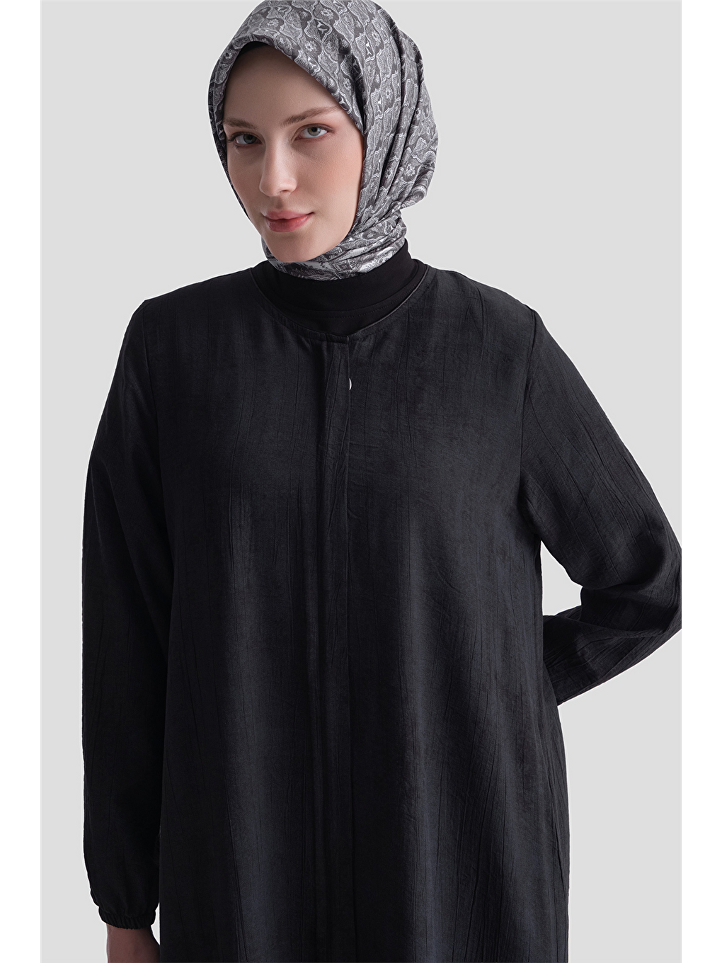 Fırfırlı Basic Ferace Siyah-2