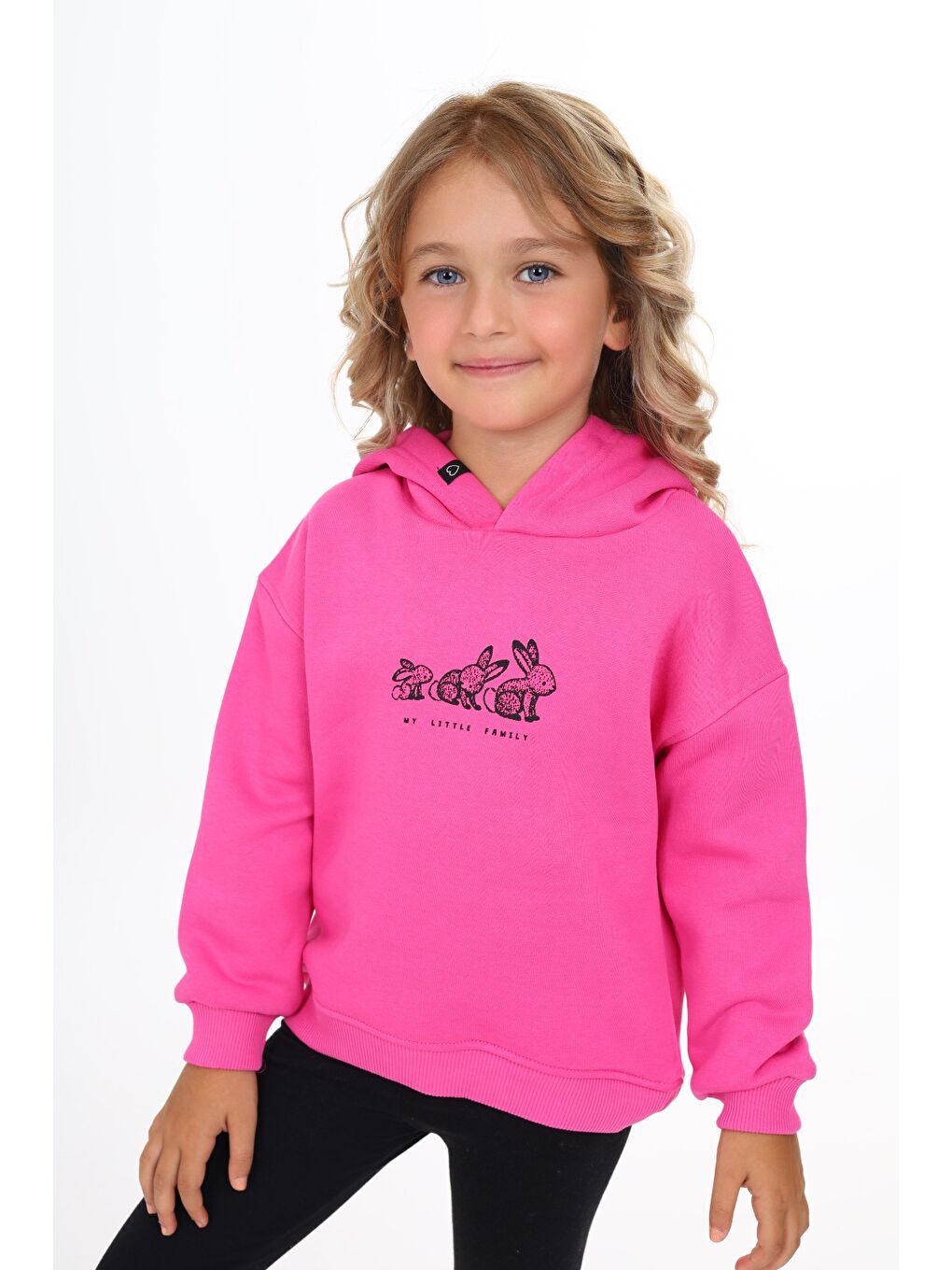 Fuşya Kız Çocuk Baskılı Sweatshirt