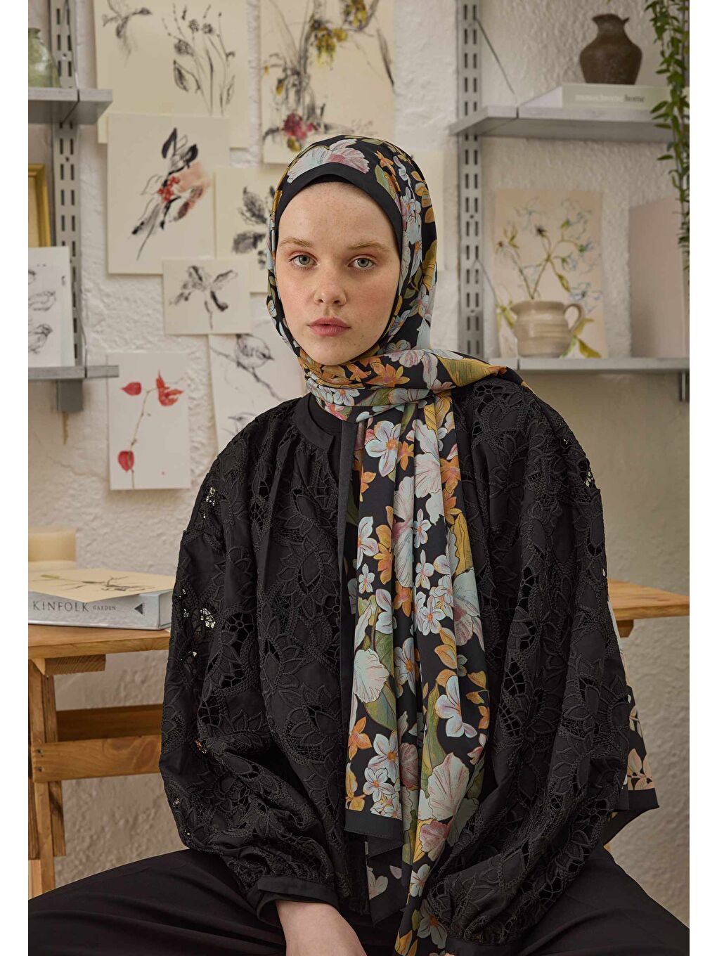 Arya Desen Şal Siyah-2