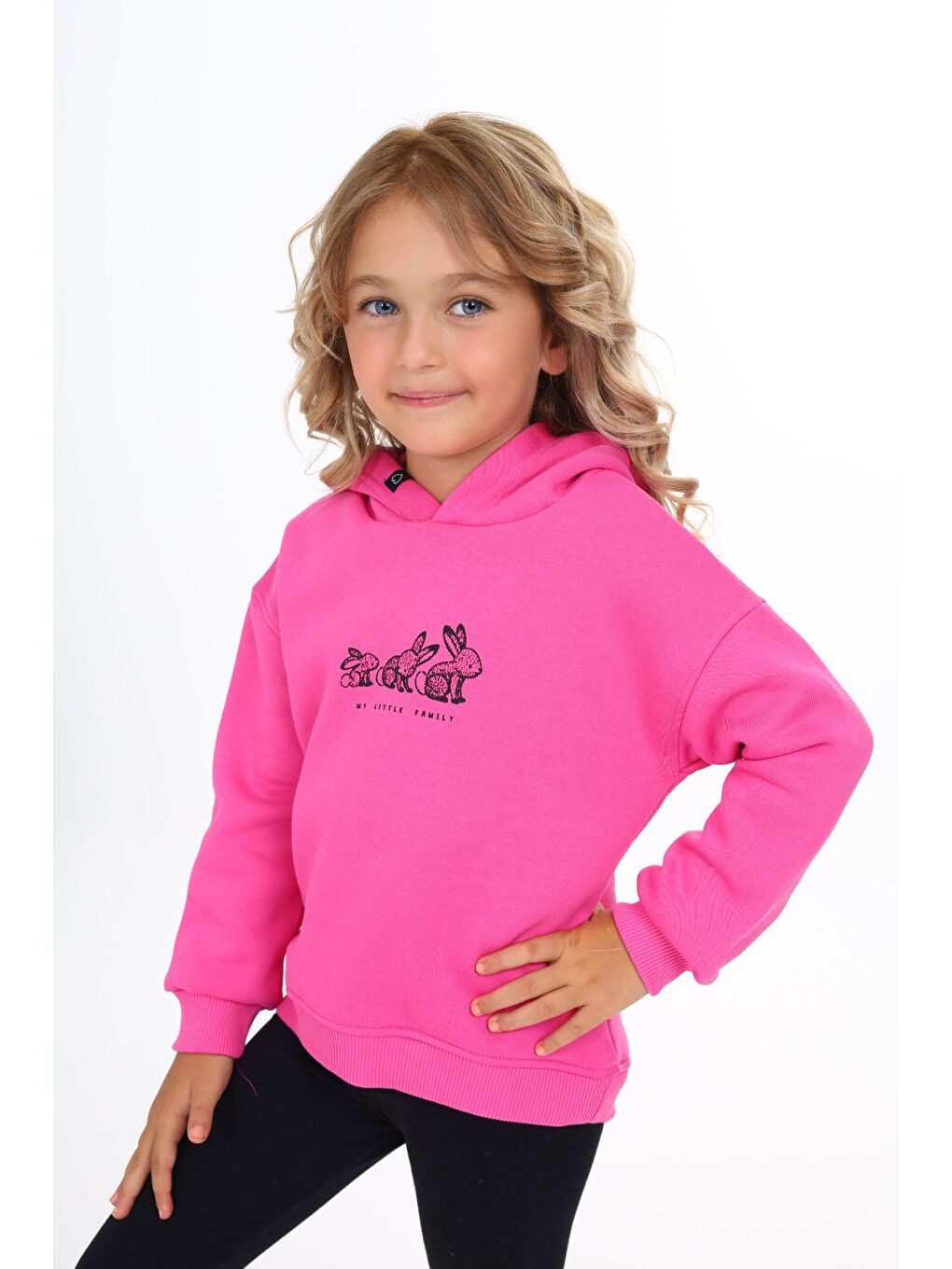 Fuşya Kız Çocuk Baskılı Sweatshirt-2
